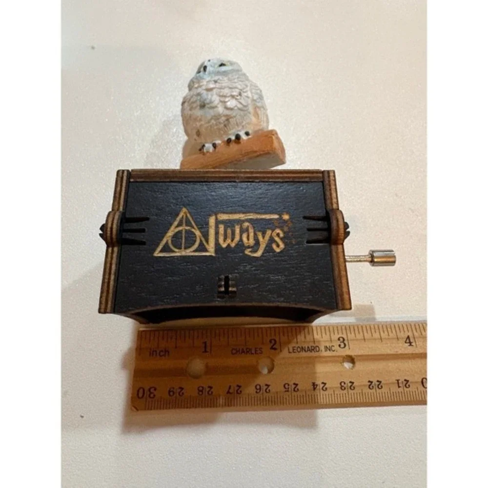 Harry Potter Hand Crank Music Box Hedwig Owl Mini‎ Wooden Always new